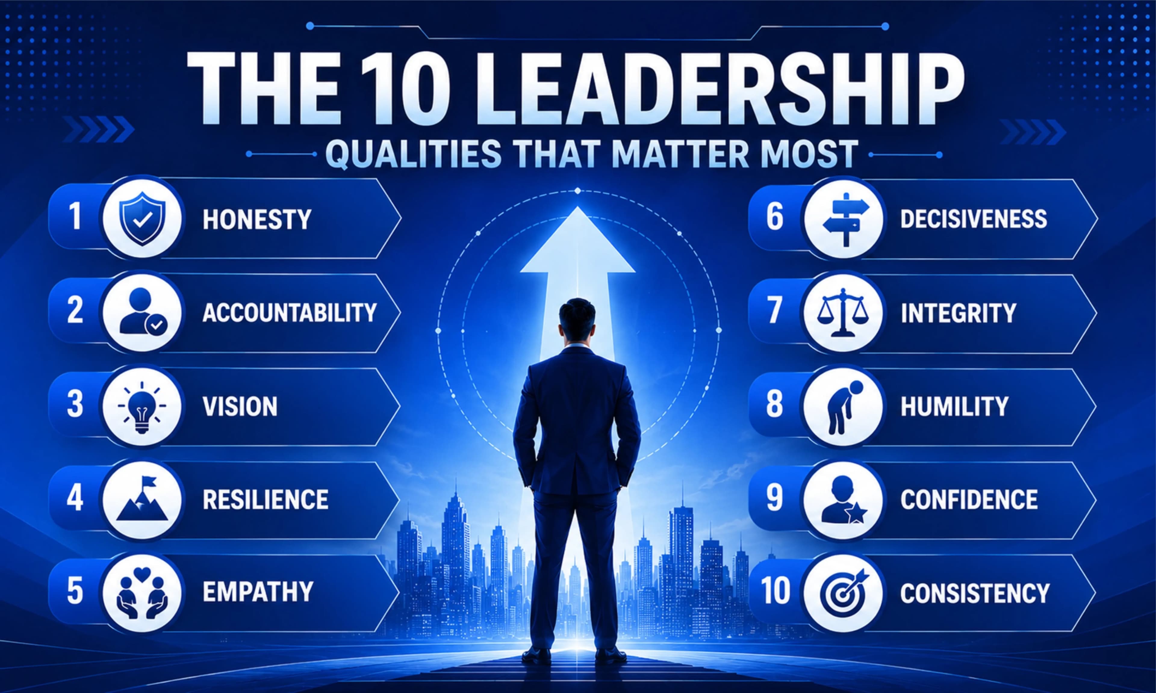 Learn the key leadership qualities that make an effective leader, including hone