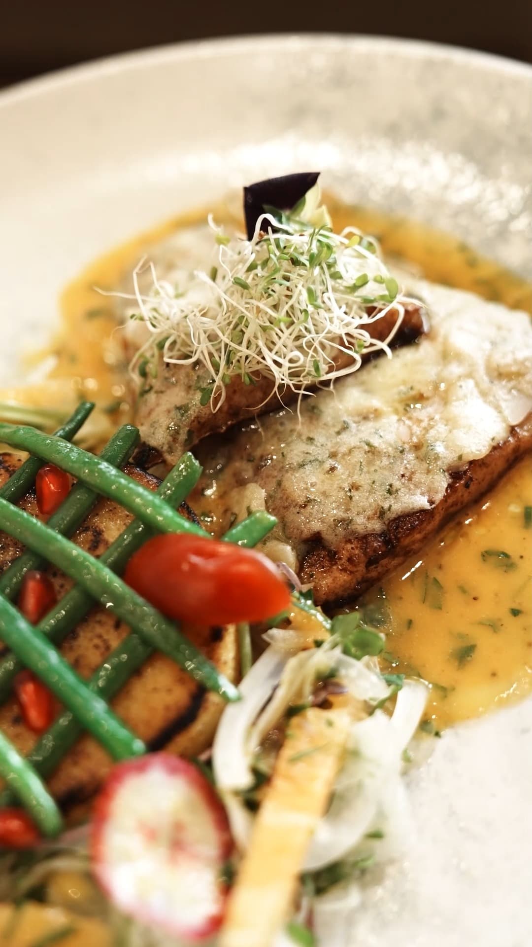 Introducing our Almond Crushed Fish, bringing together delicate seafood, roasted