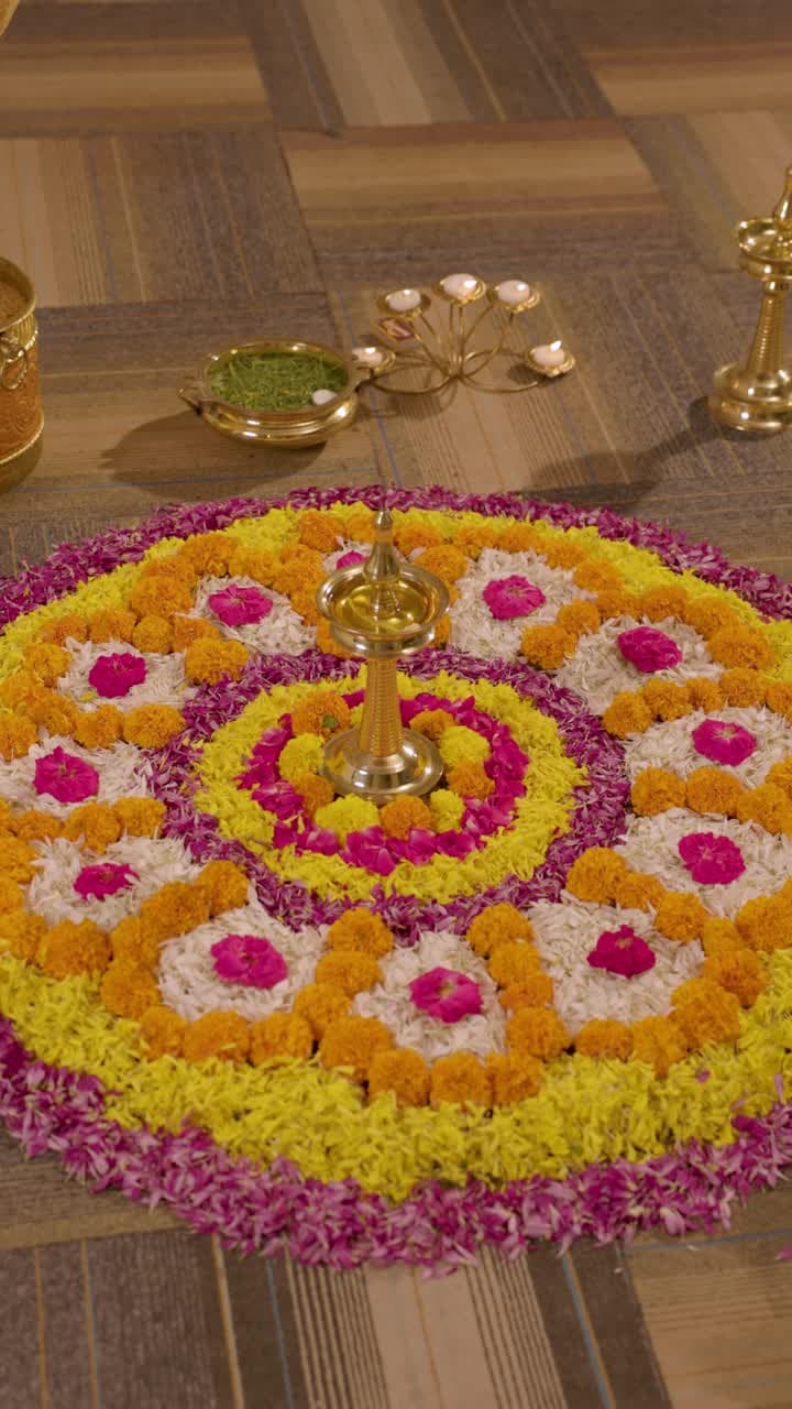Behind every Onam sadya is a kitchen that starts early. 

Fresh flowers for the 