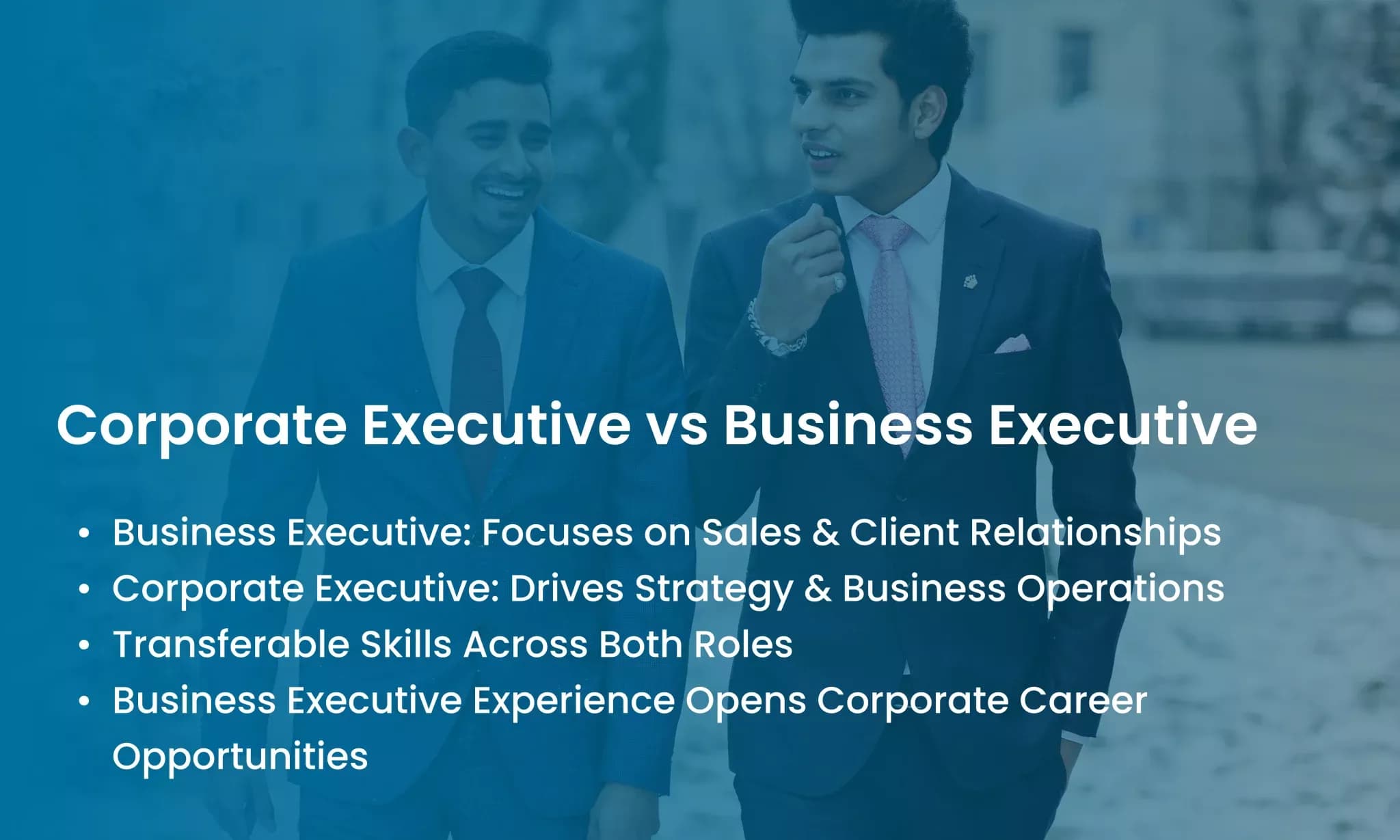 People often ask how this differs from a standard role. A business executive usu