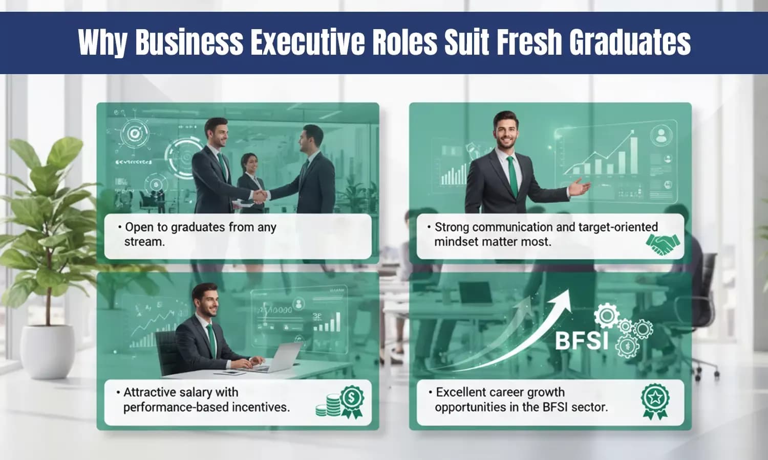 The business executive role is popular with freshers for good reason. It rarely 