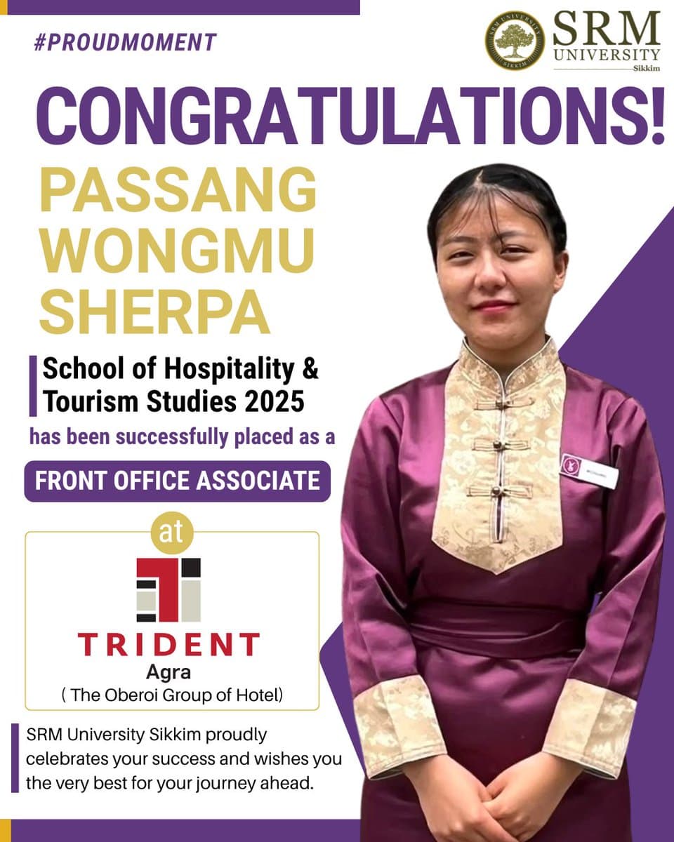 Congratulations to Passang Wongmu Sherpa (School of Hospitality & Tourism St