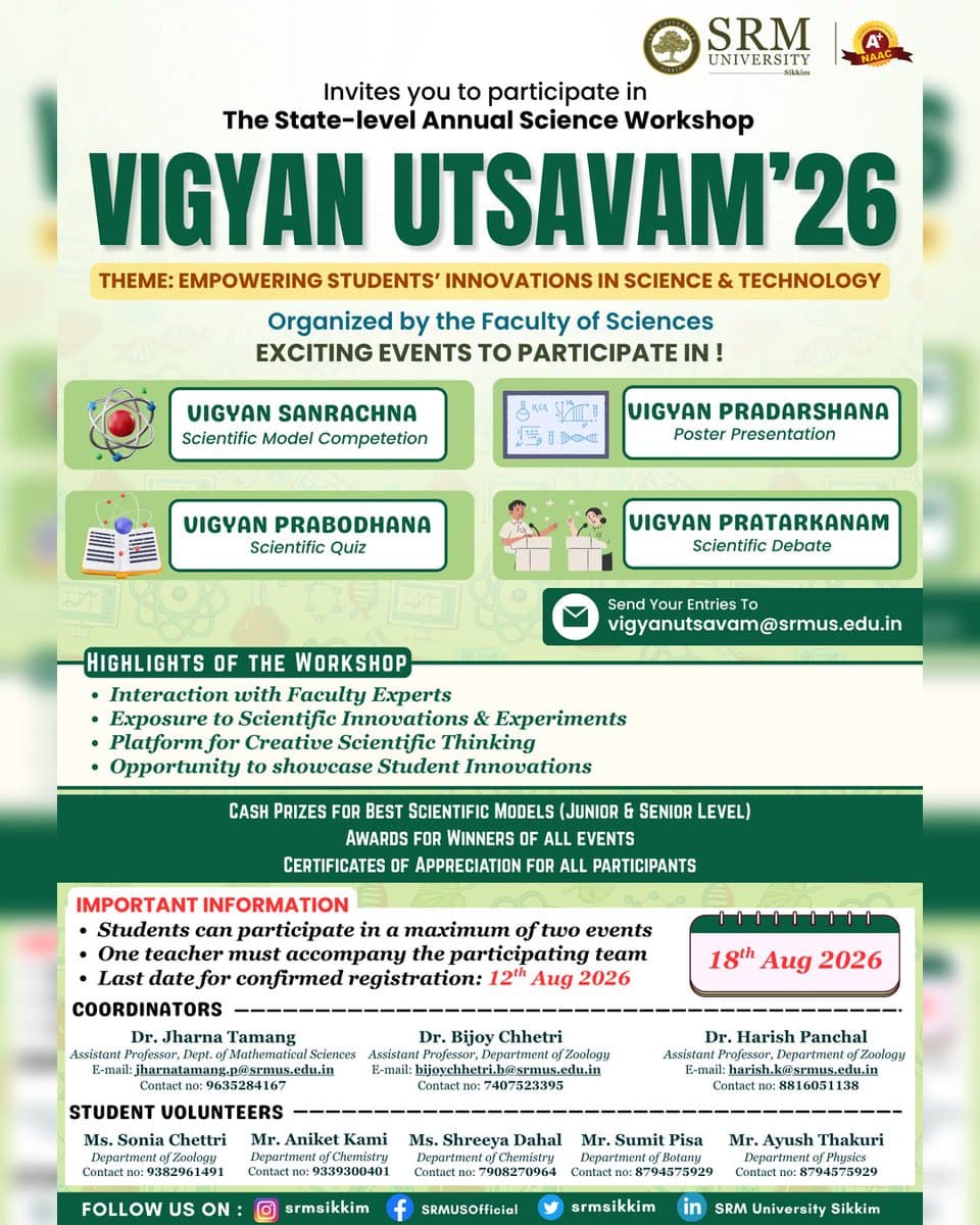 Think beyond textbooks. Build, debate, present, and compete at Vigyan Utsavam '2